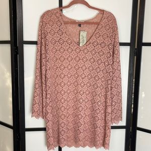 Cruise / Swim / Poolside Lunch Wear!! J Valdi Lace Long Sleeve Swim Cover Up